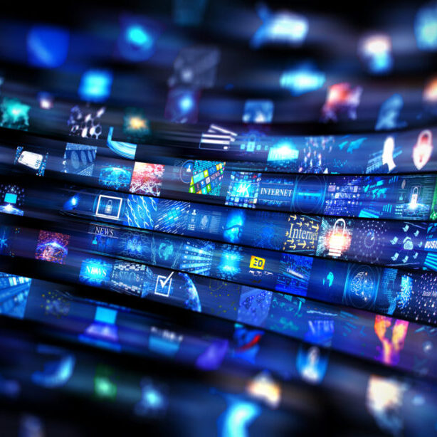 Digital Media wall concept Wall of screens smart TV